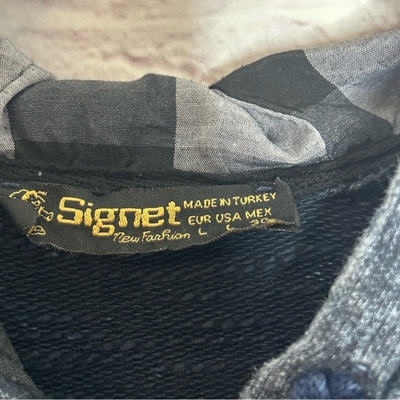 Signet Acid Wash Studded Ripped Long Sleeve Hooded Dress - Picture 8 of 10